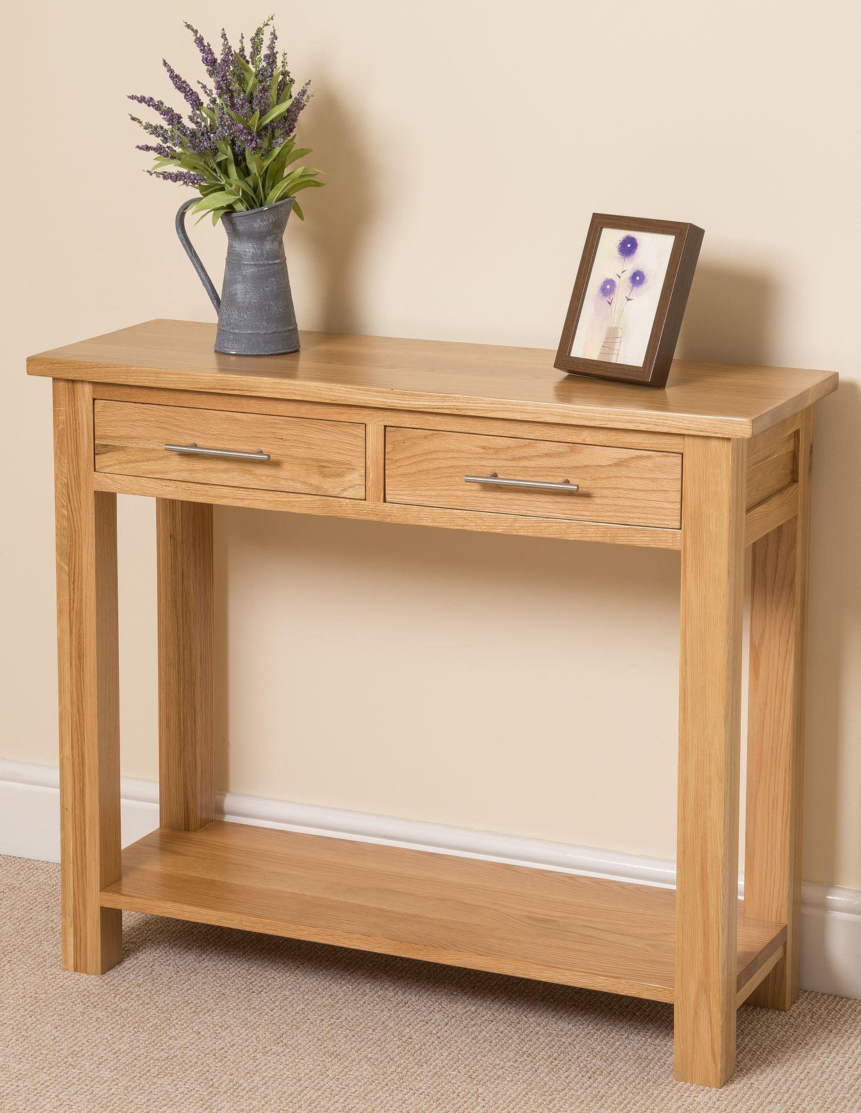 Oslo Solid Oak Console Table | Oak Furniture King