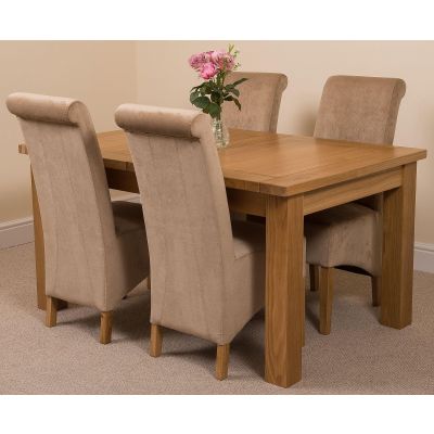 Oak extending dining discount table and 4 chairs