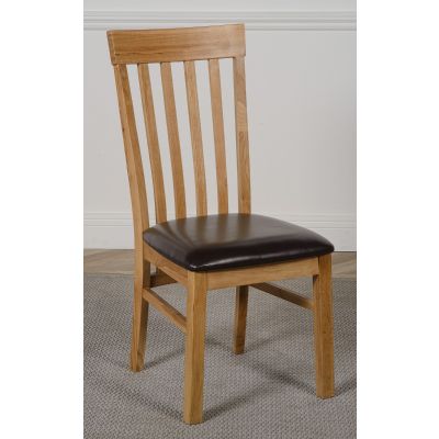 Dining Chairs | Leather Fabric and Oak | Free UK Delivery