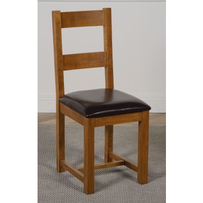 Lincoln Rustic Solid Oak Dining Chair | Ladder Back