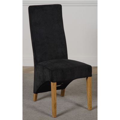 Lola Black Fabric Dining Chair | Curved Back