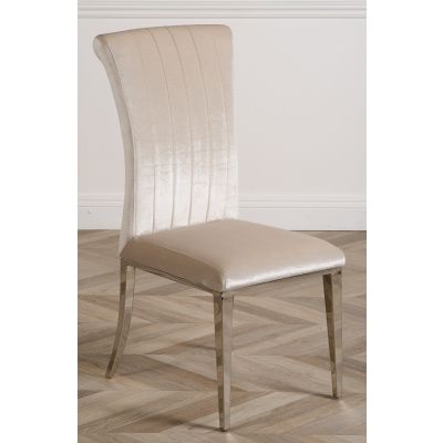 Paris Beige Velvet Fabric Dining Chair