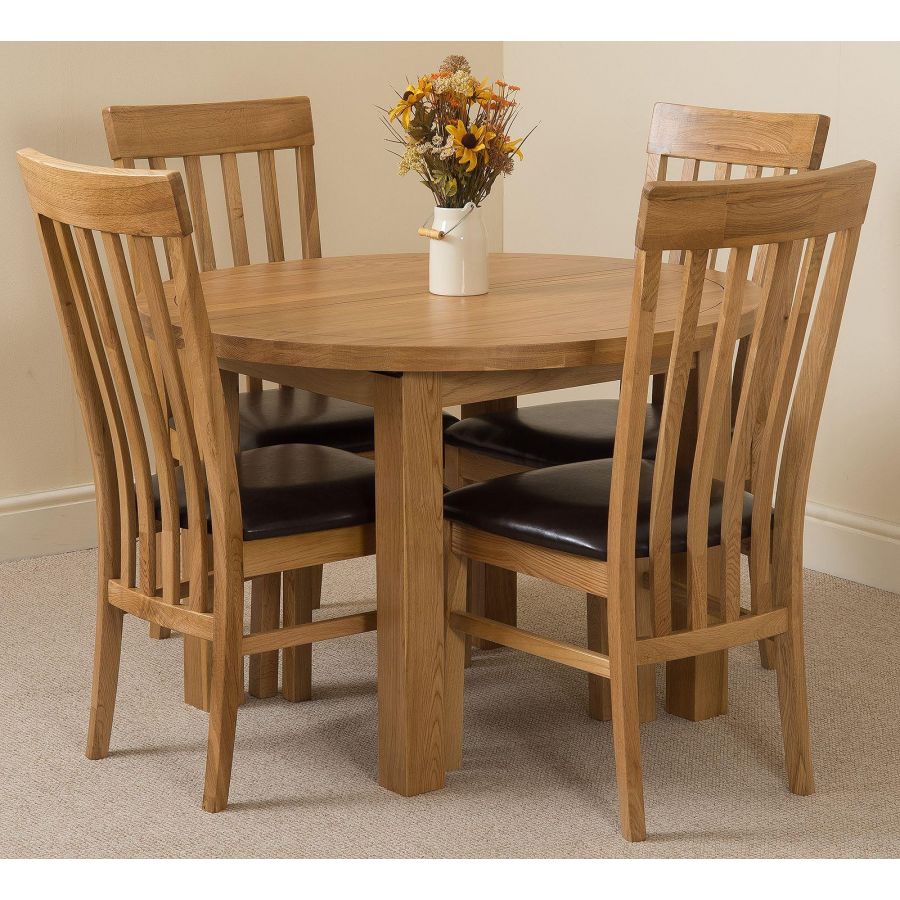 Edmonton Dining Set 4 Harvard Chairs | Oak Furniture King