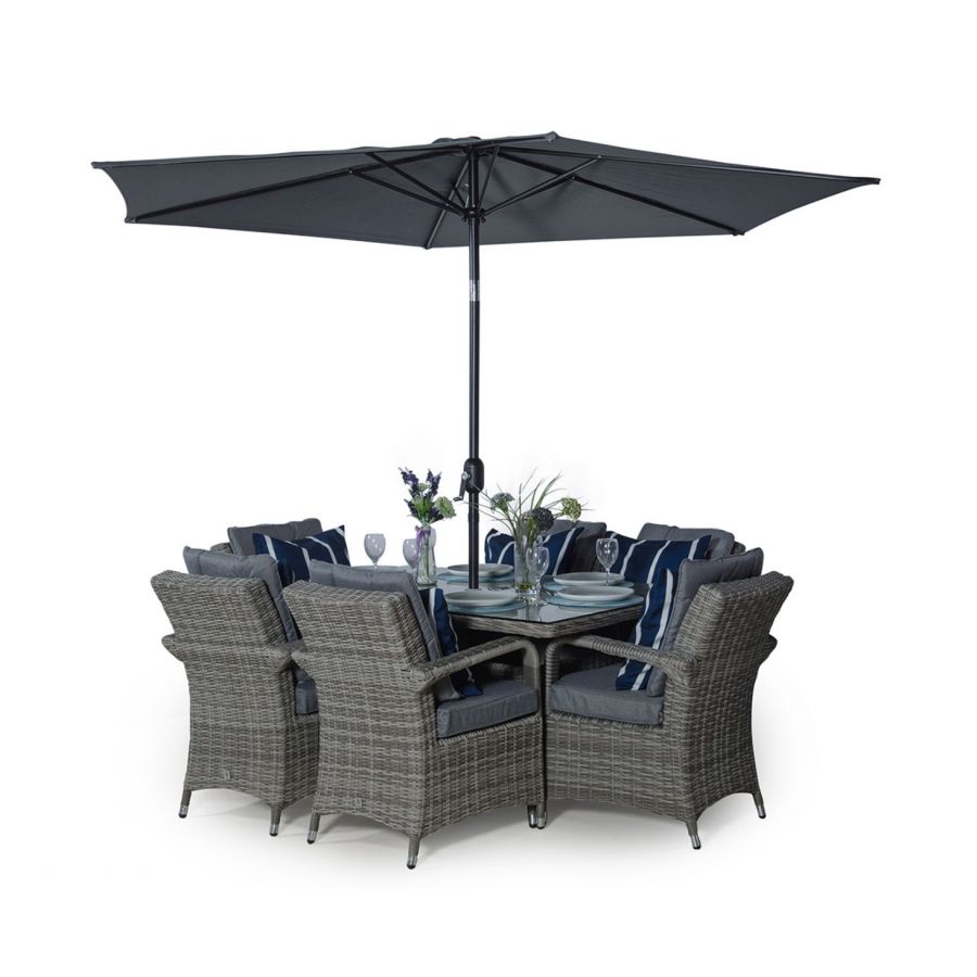 grey rattan parasol base